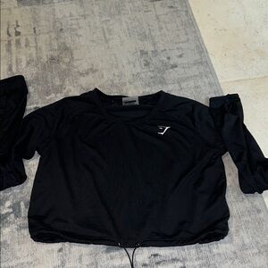 Gymshark Black Long Sleeve Cropped Crew Top